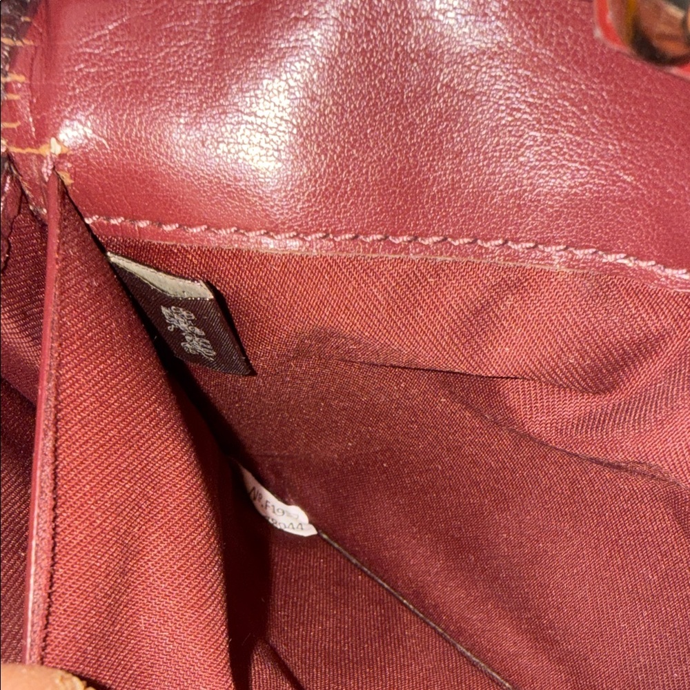 Coach Signature Floral Crossbody in Brown and Red - Picture 7 of 15